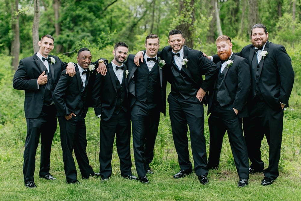 Groomsmen in tuxedos