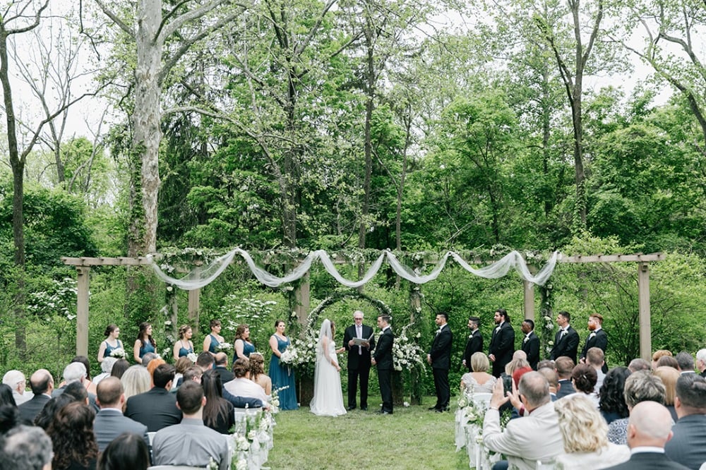 Organic white and green wedding