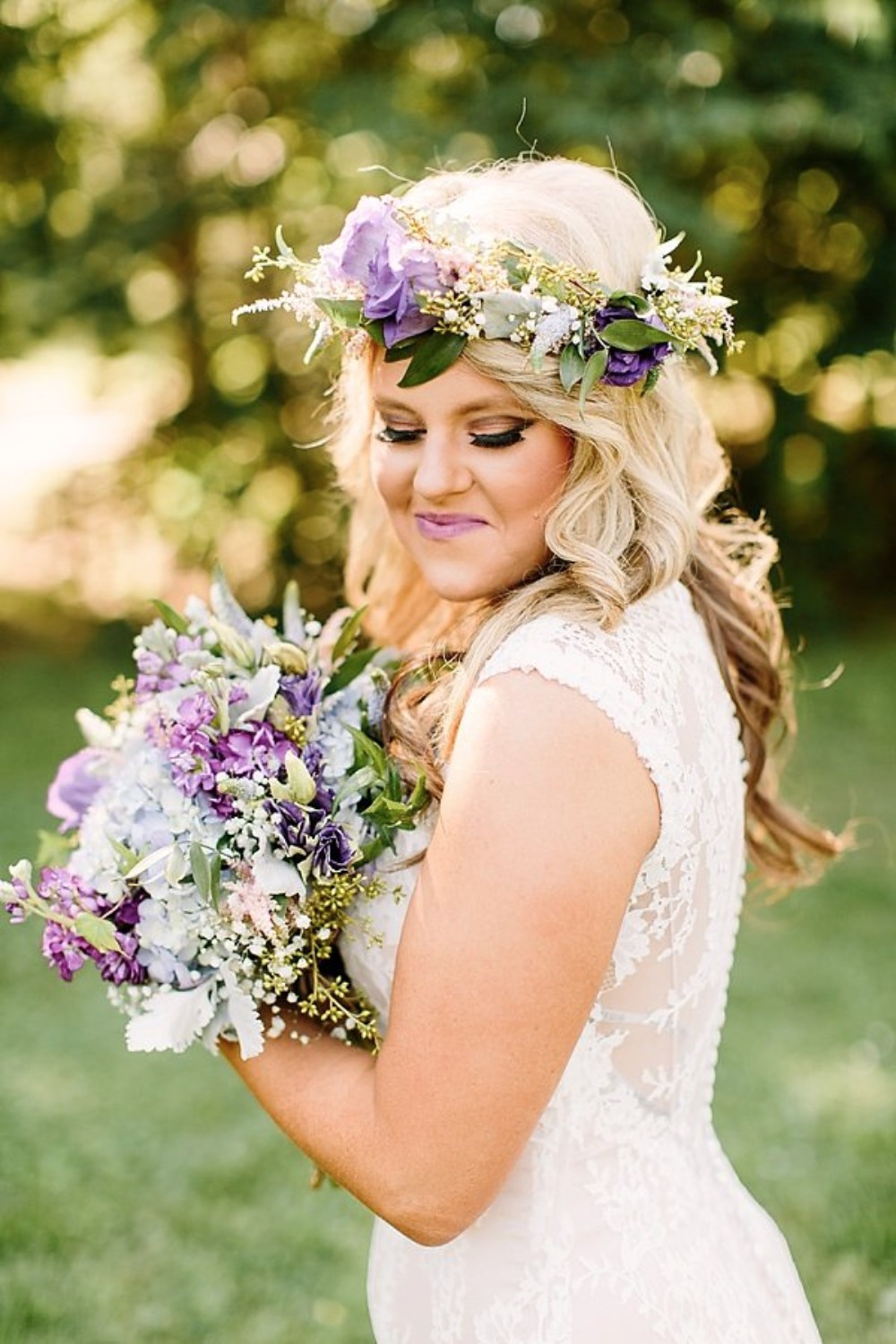 wedding hair and makeup ideas plus flower halow