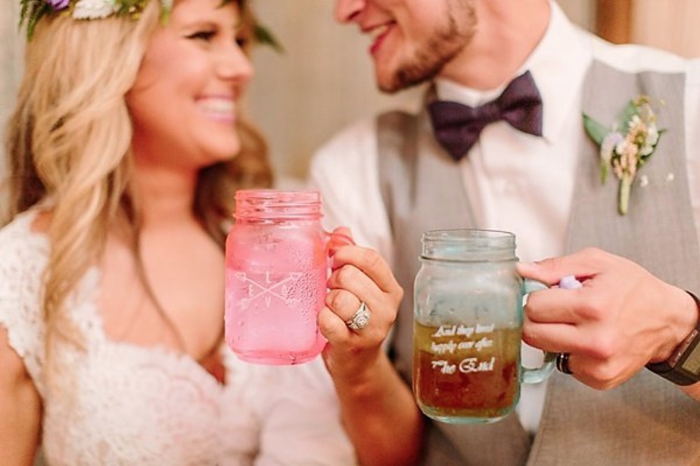 customized wedding mason jar glasses