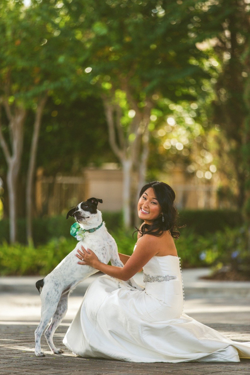 A bride and her pup
