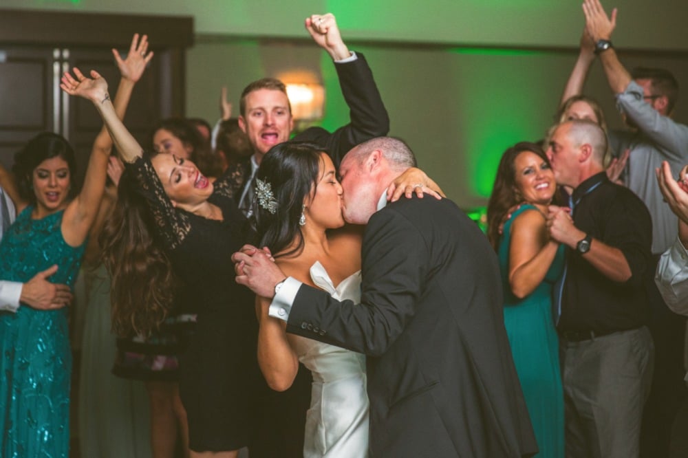 Wedding dance kiss
