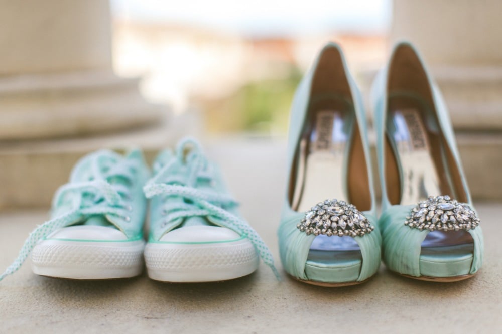 Mint bridal shoes