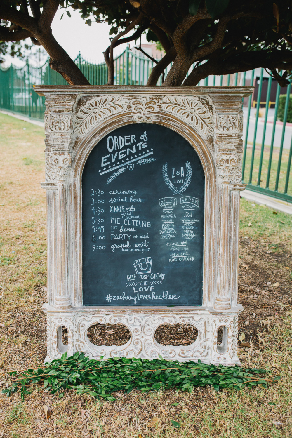 gorgeous vintage wedding chalkboard sign