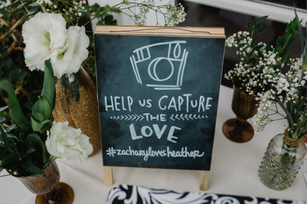 instagram wedding hastag chalkboard sign
