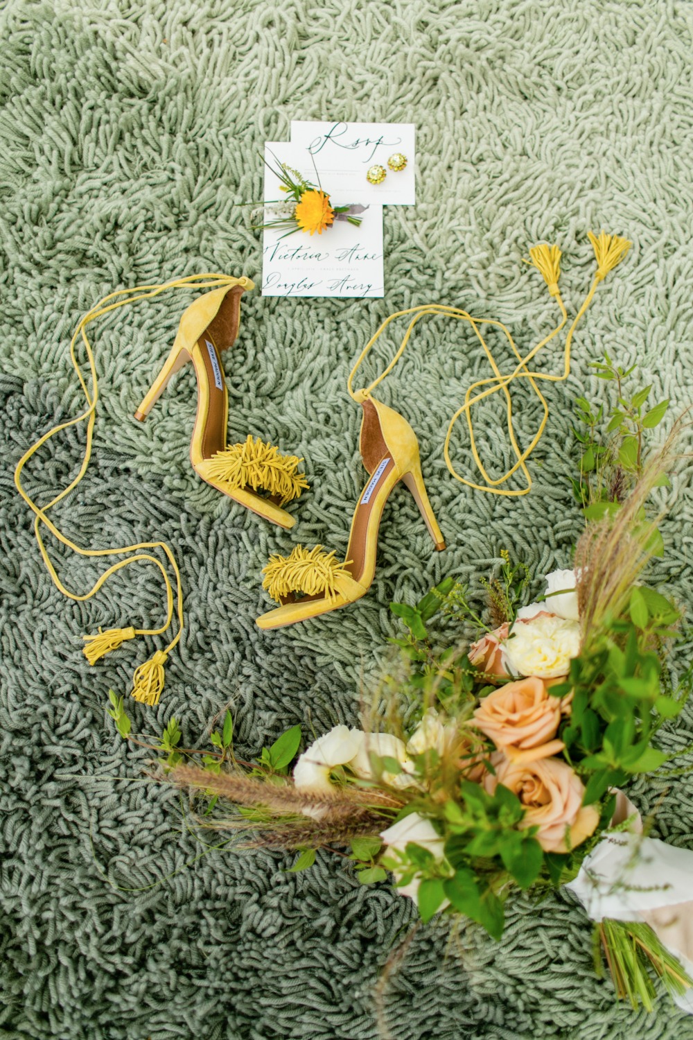 Yellow bridal heels