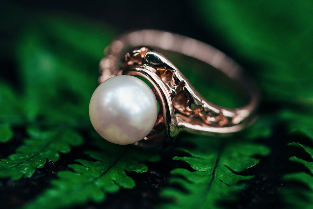 pearl antique wedding ring