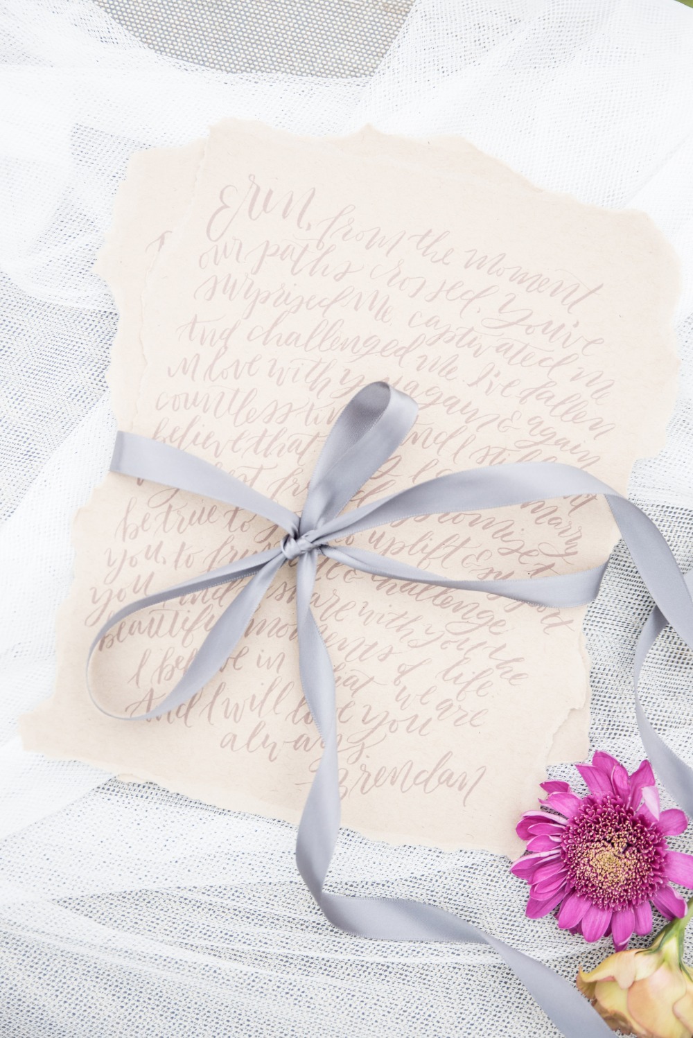 Bride and grooms love letters