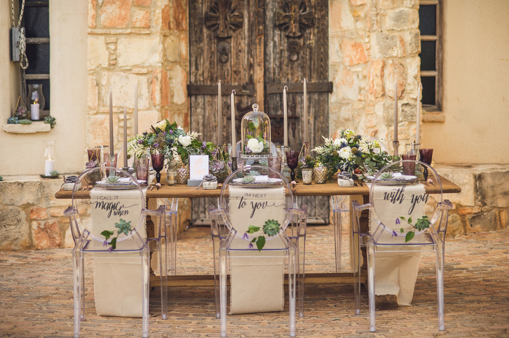 modern clear wedding chairs with sayings
