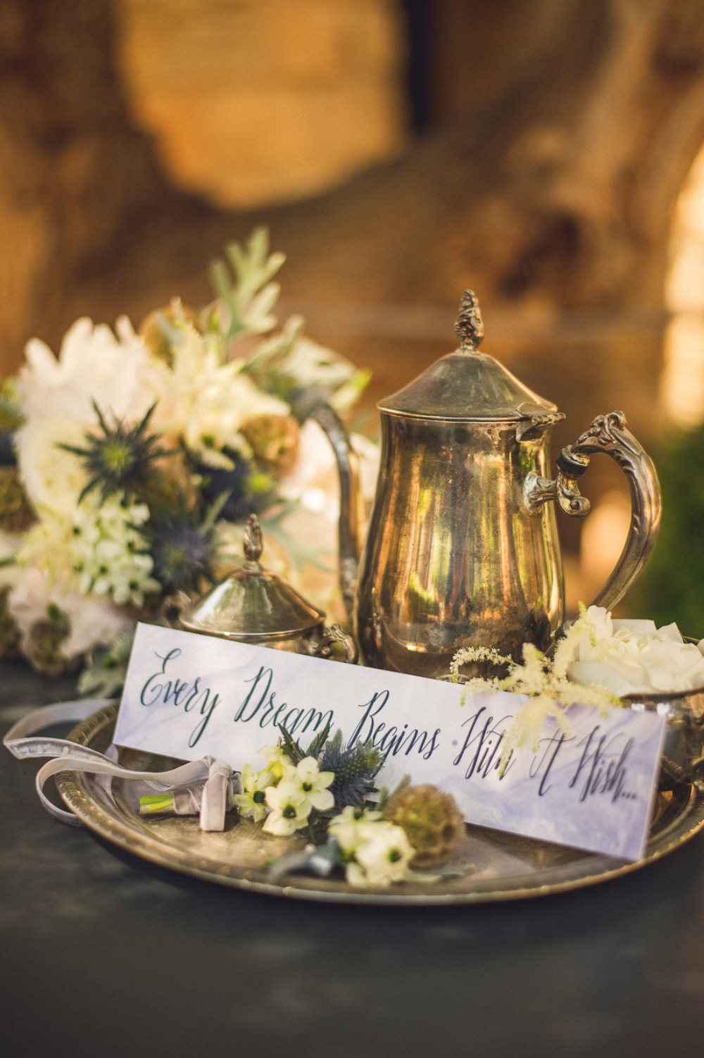 every dream begins with a wish wedding sign
