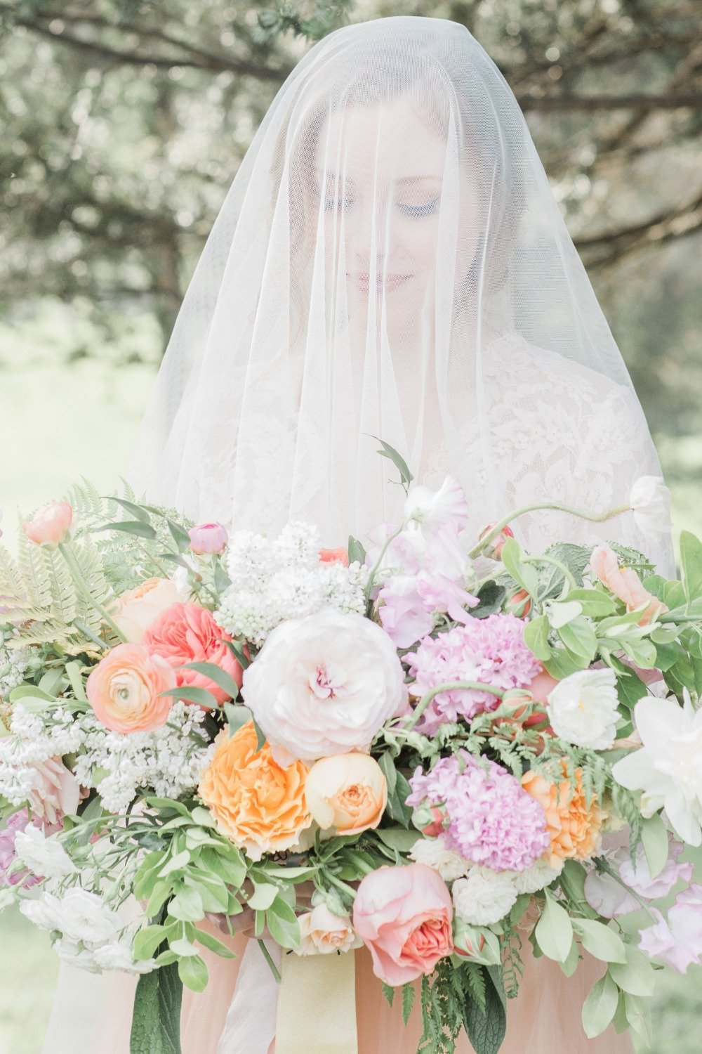 Veil bridal portrait idea