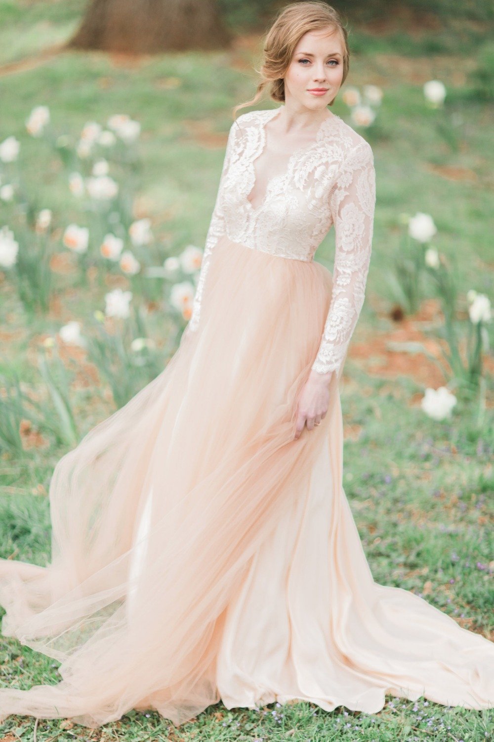 Blush wedding gown