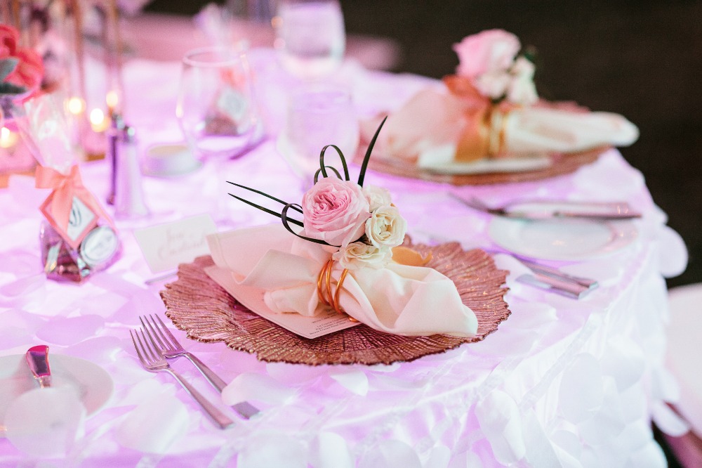 Sweetheart table placesetting