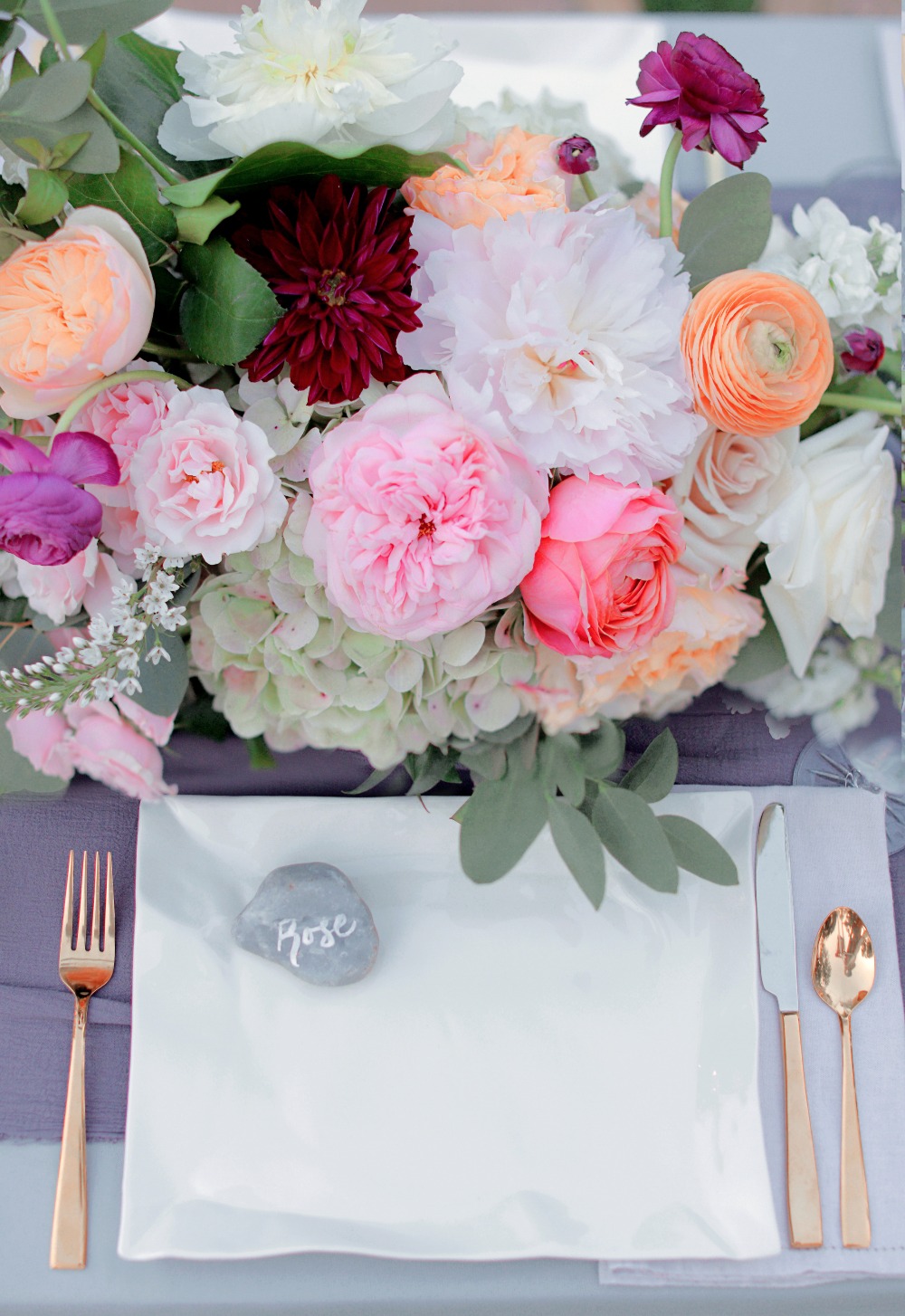 Peach and pink centerpiece