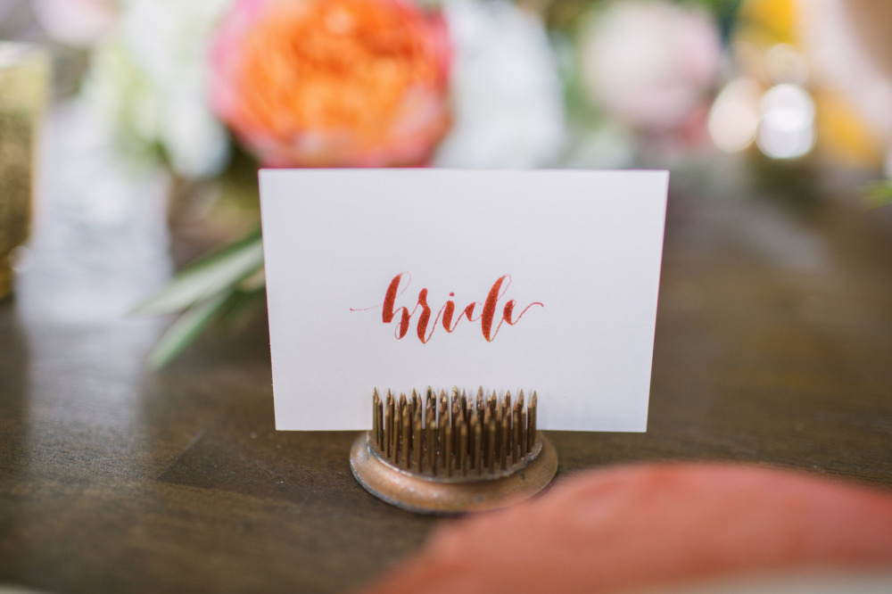 bride place card idea