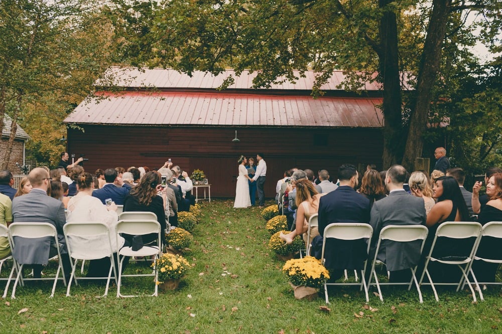 outdoor rustic wedding ceremony