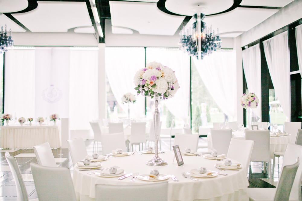 White wedding reception space