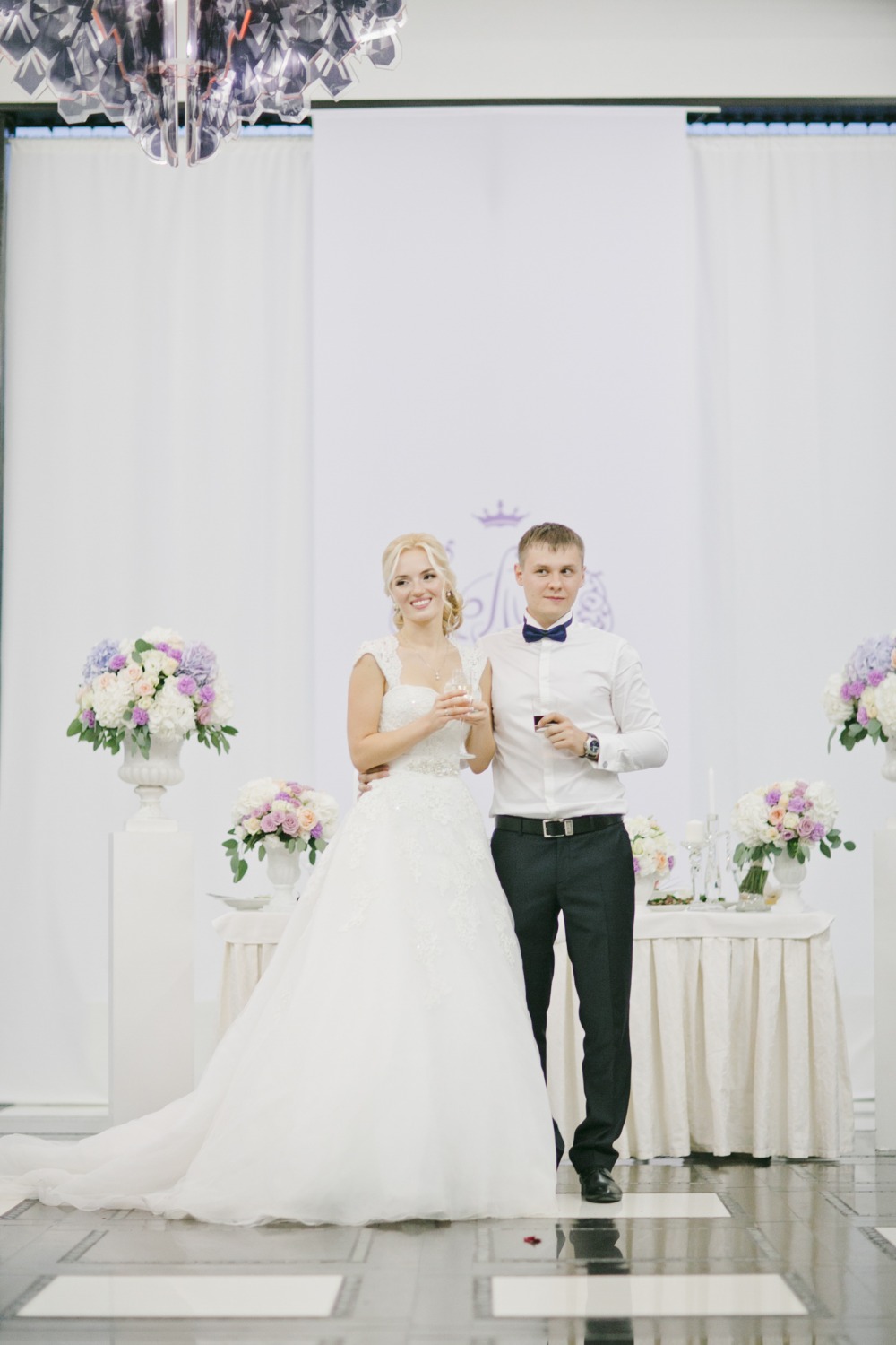 Purple and white wedding