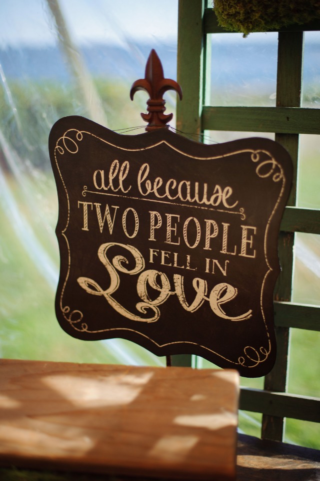 All because two people fell in love wedding sign
