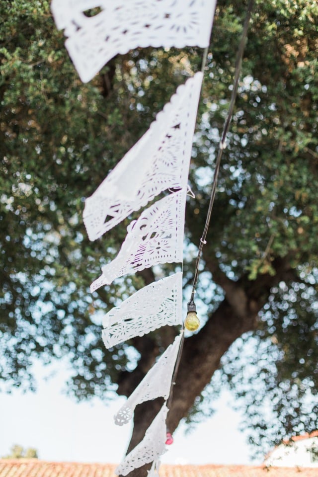 traditional papel picado wedding banner