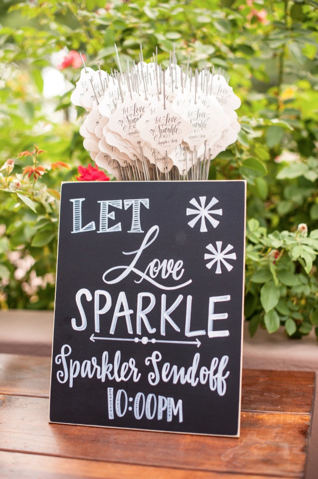 let love sparkle wedding sparkler exit sign