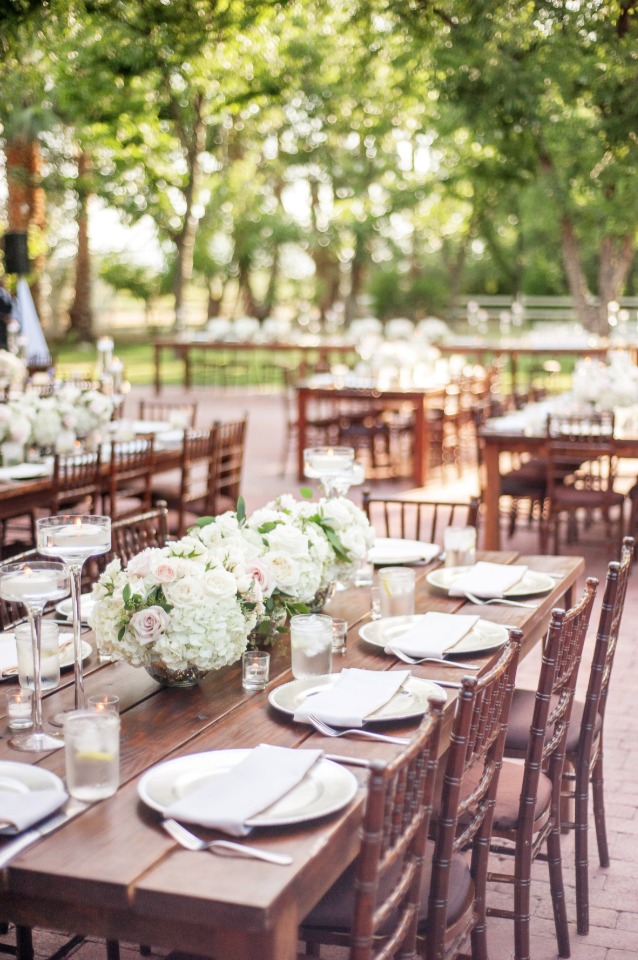 formal dinner for an outdoor reception