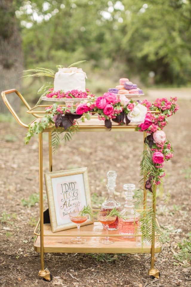 retro modern wedding cart perfect for your bar or cake display