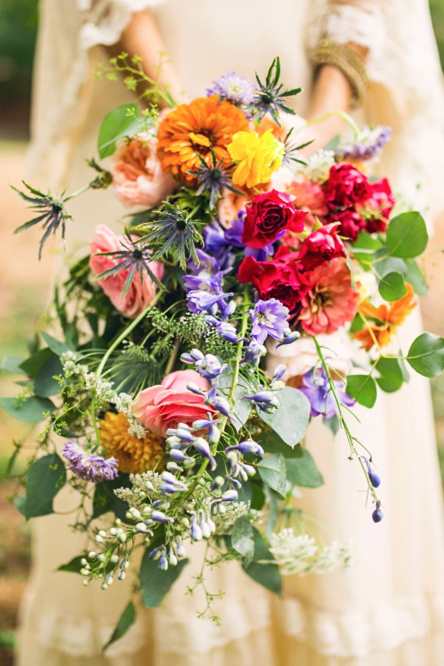 wildflower style wedding bouquet