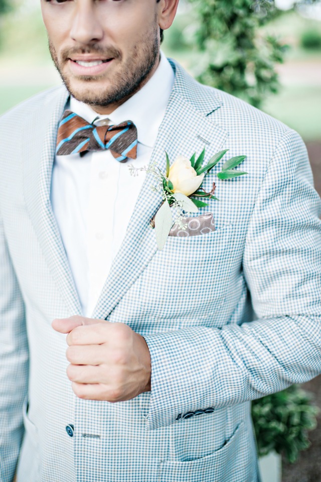 light blue checkered groom jacket