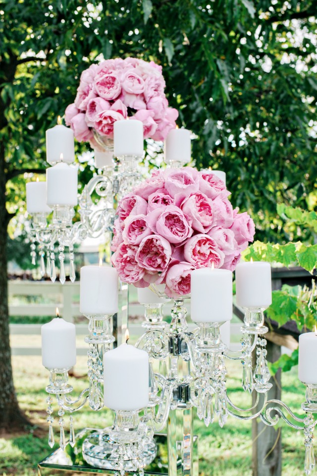 candle and flower accented candelabras