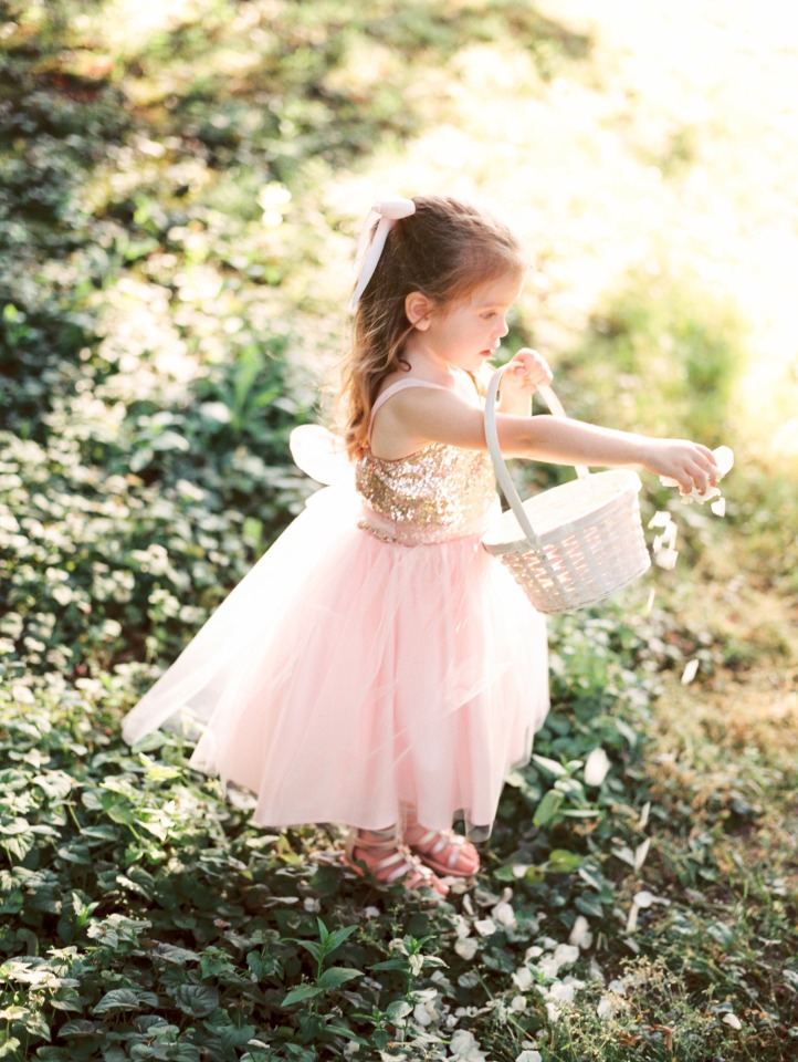 Petite Adele flower girl pink and gold dress