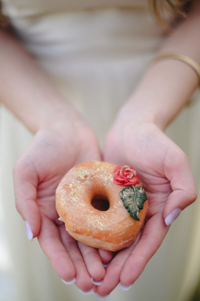 rose frosted wedding donuts