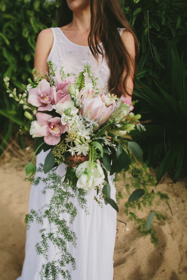 tropical wedding bouquet by Bella Bloom Maui