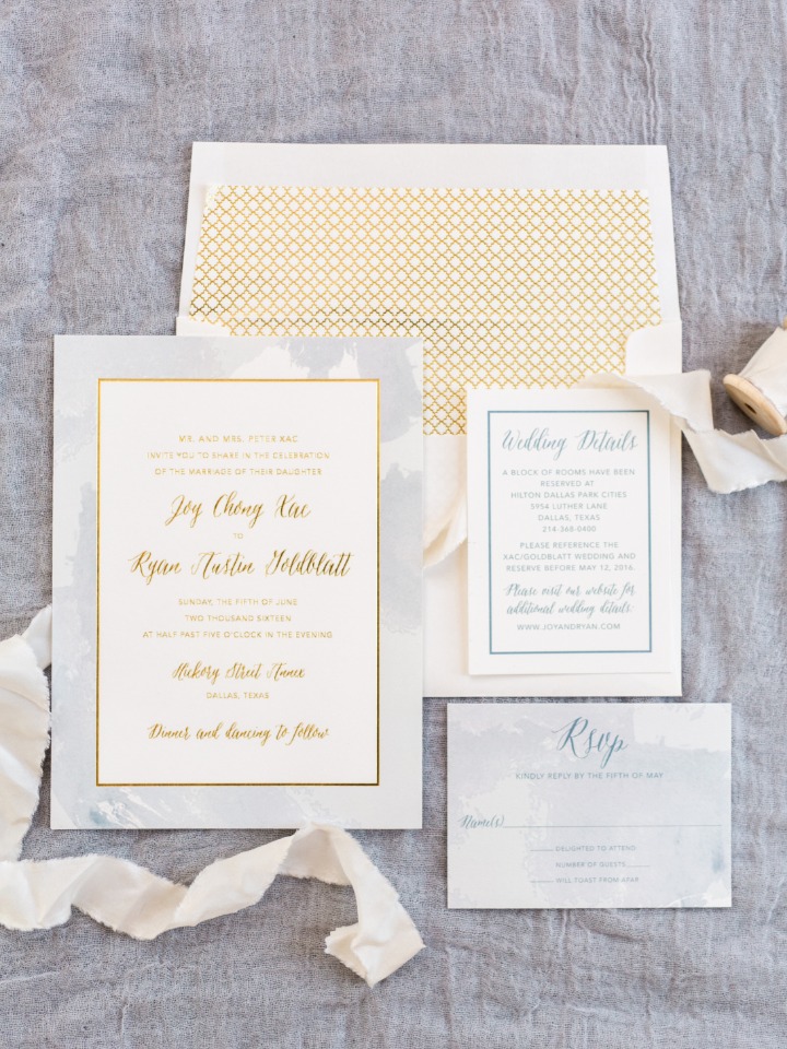 classy grey and gold wedding invites from Invited