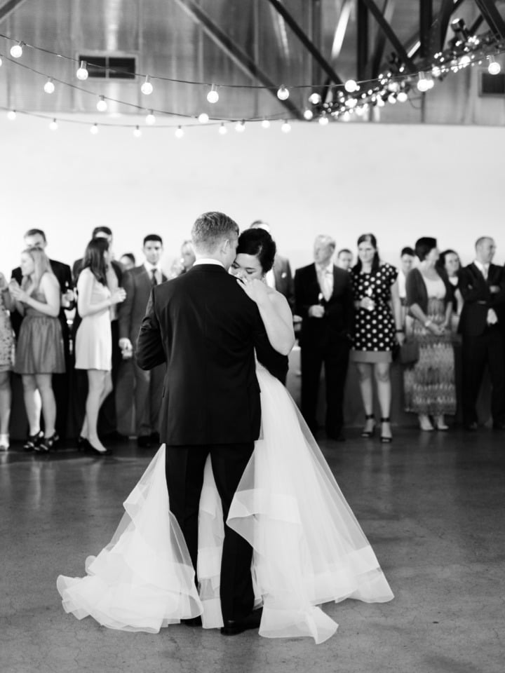 sweet bride and groom photo during their first dance