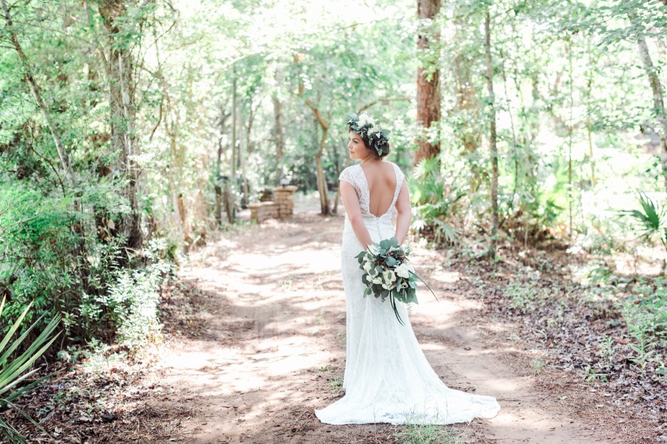 forest wedding bridal style