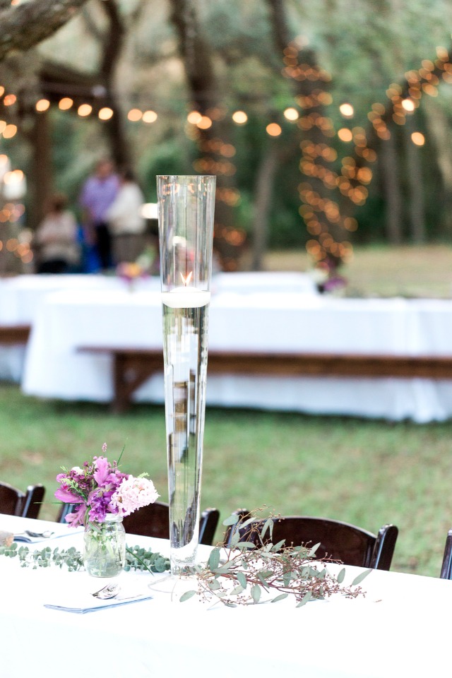 floating candle flute table centerpiece