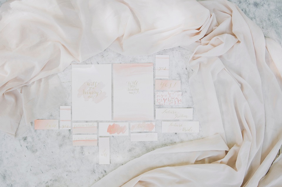 soft peach and gold wedding stationery