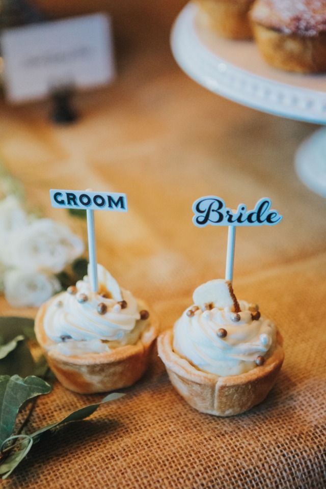 mini pies for bride and groom