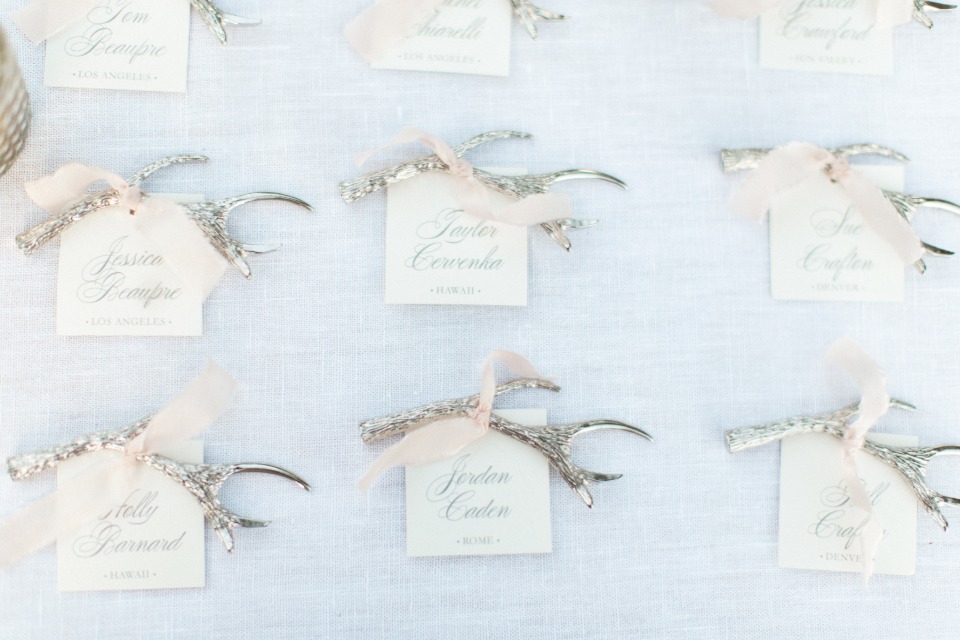 antler and escort cards