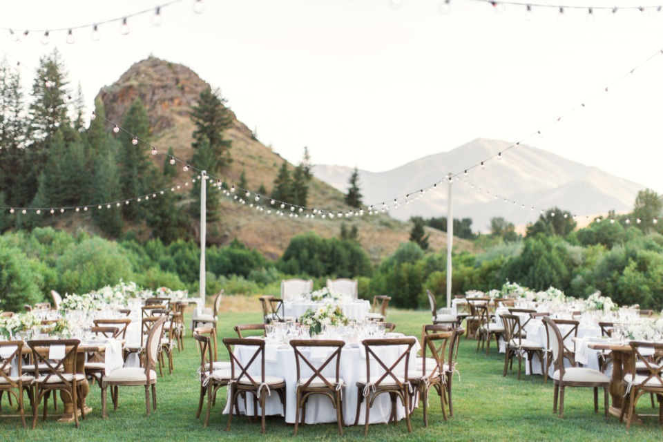 outdoor wedding reception in Sun Valley Idaho