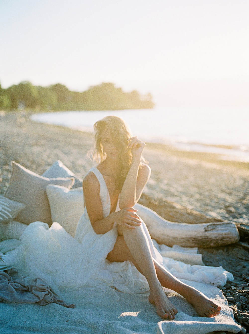 Beach bridal portrait