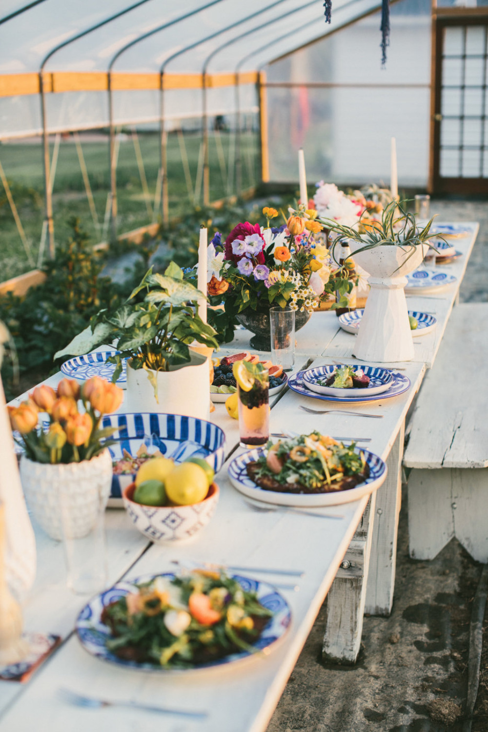 greenhouse farm wedding reception