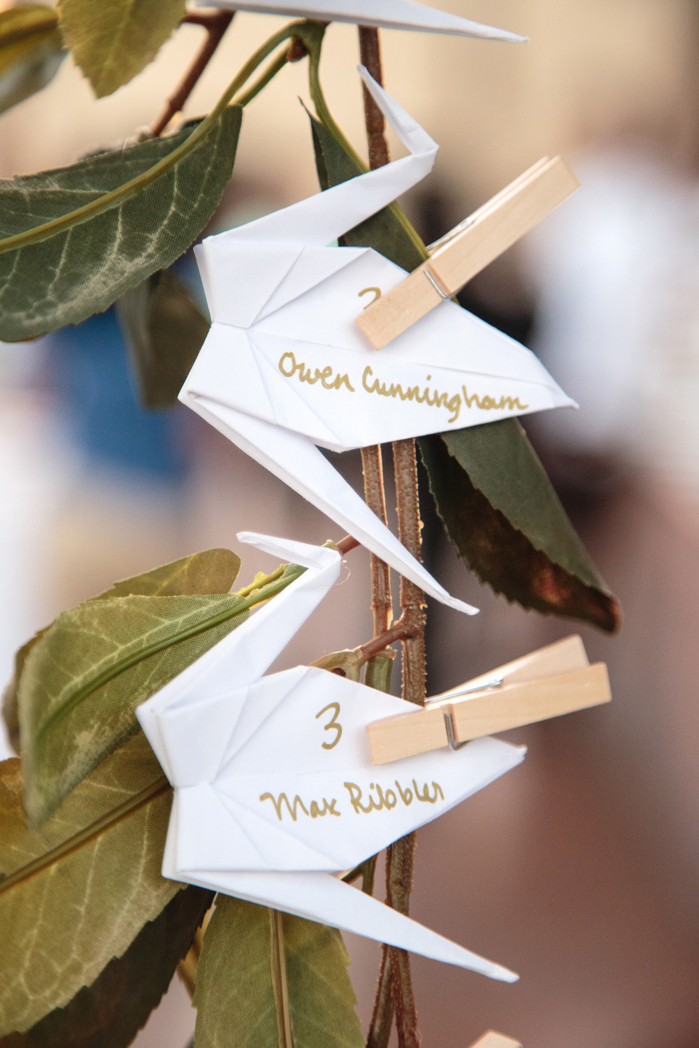 origami crane wedding escort cards