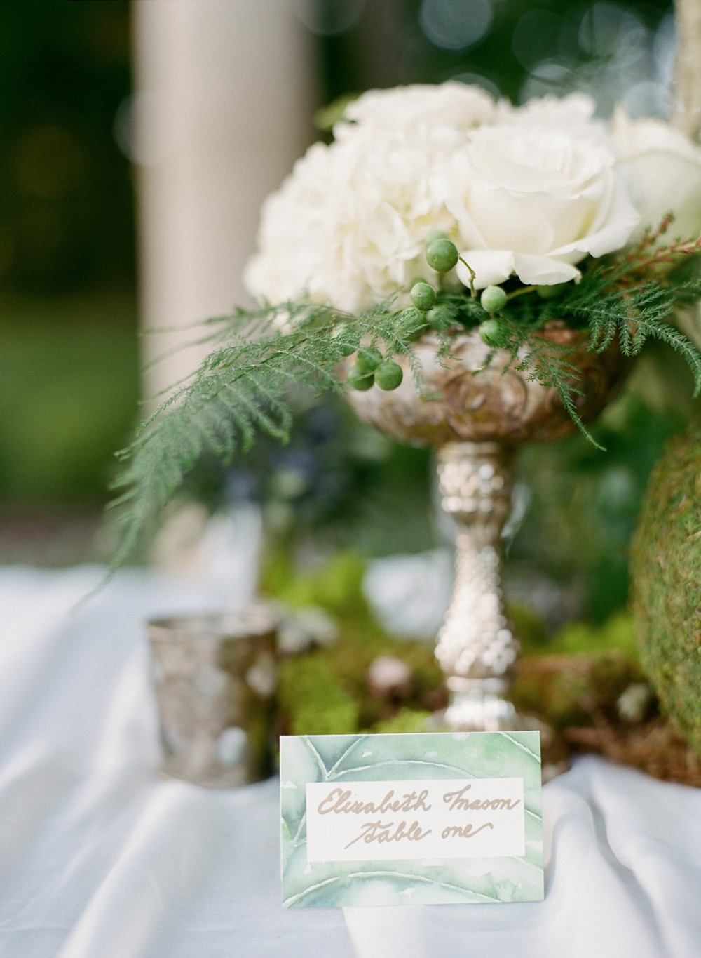 Pretty water color place card