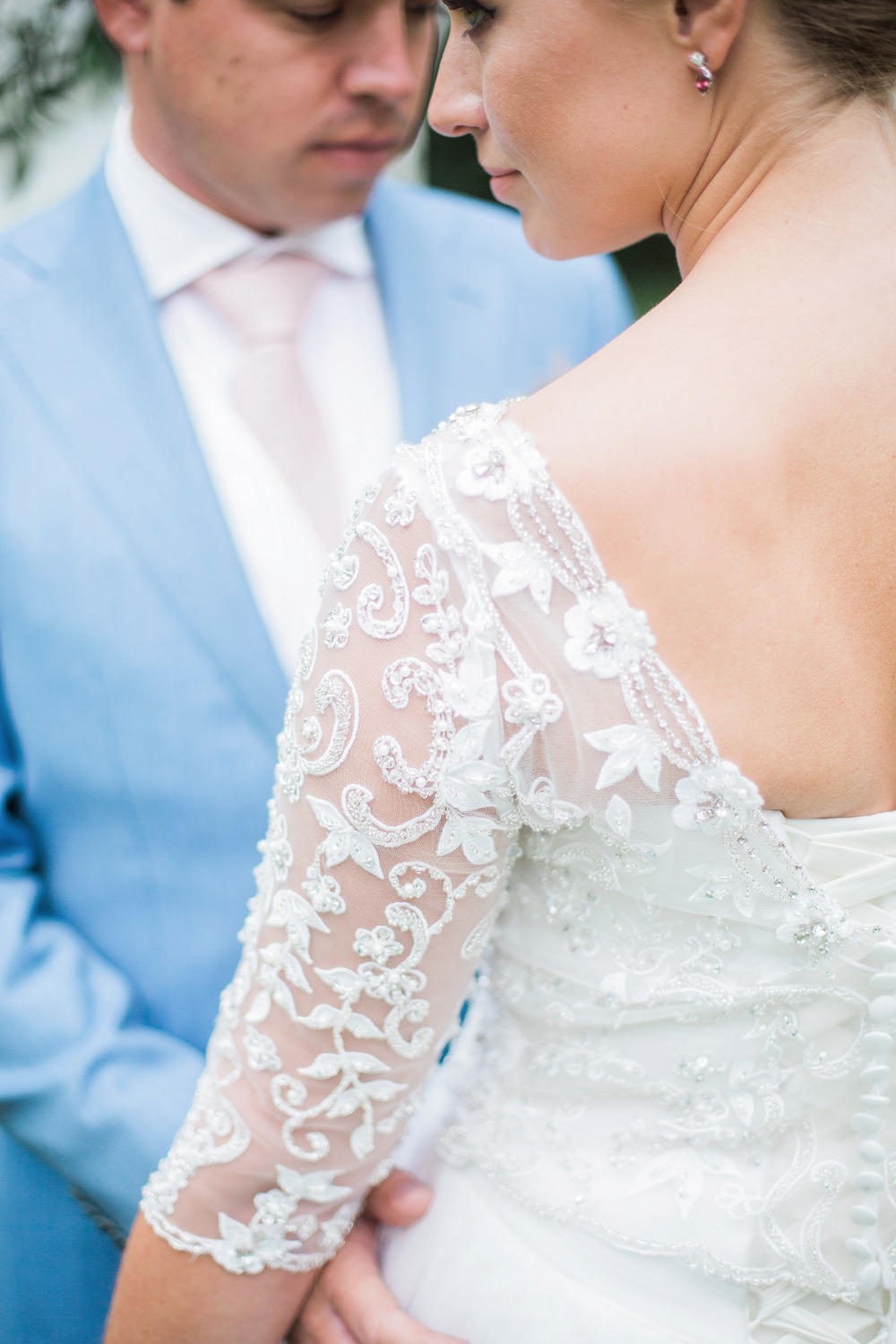 Lace wedding dress detail