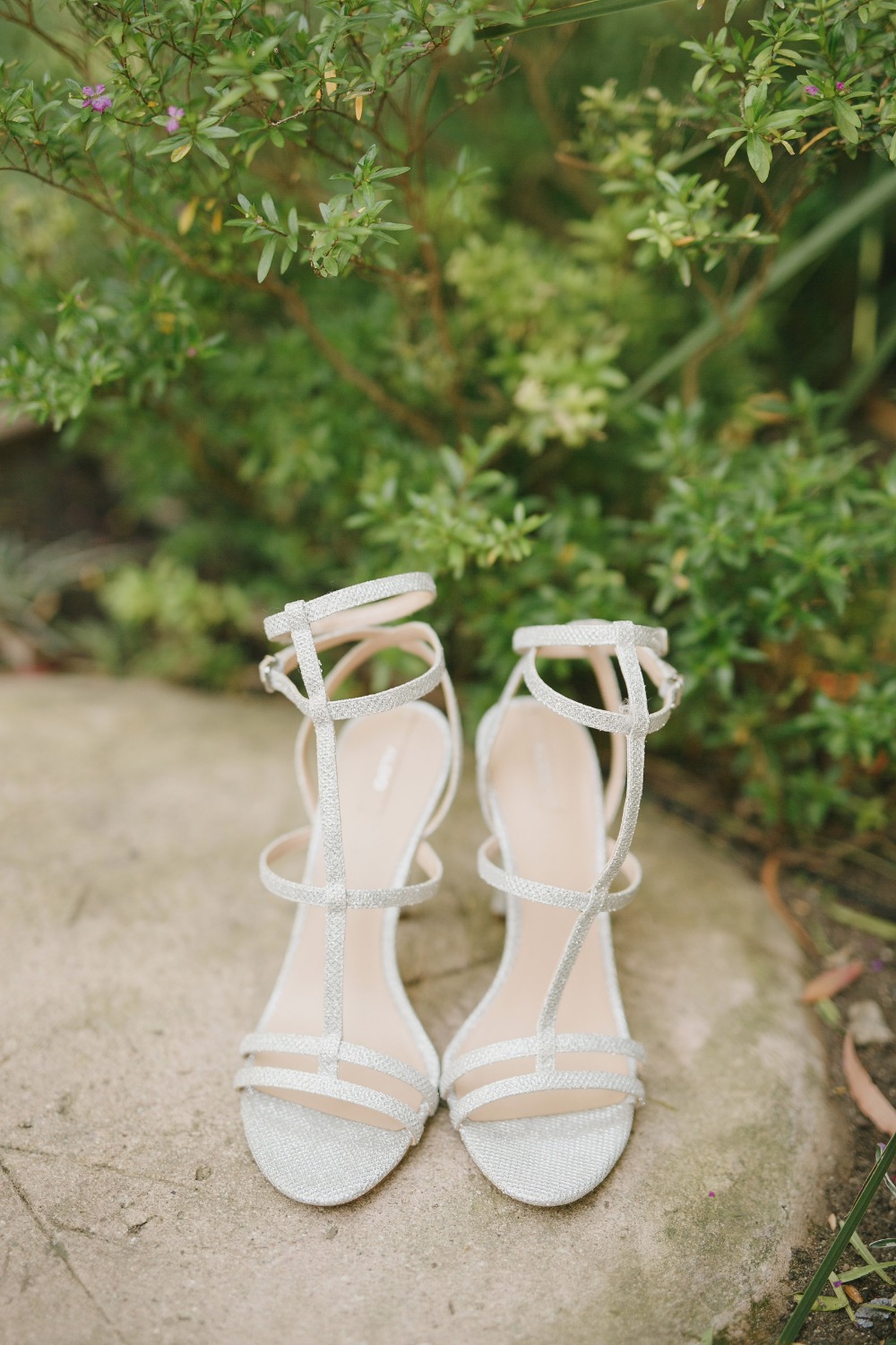 Silver strappy heels