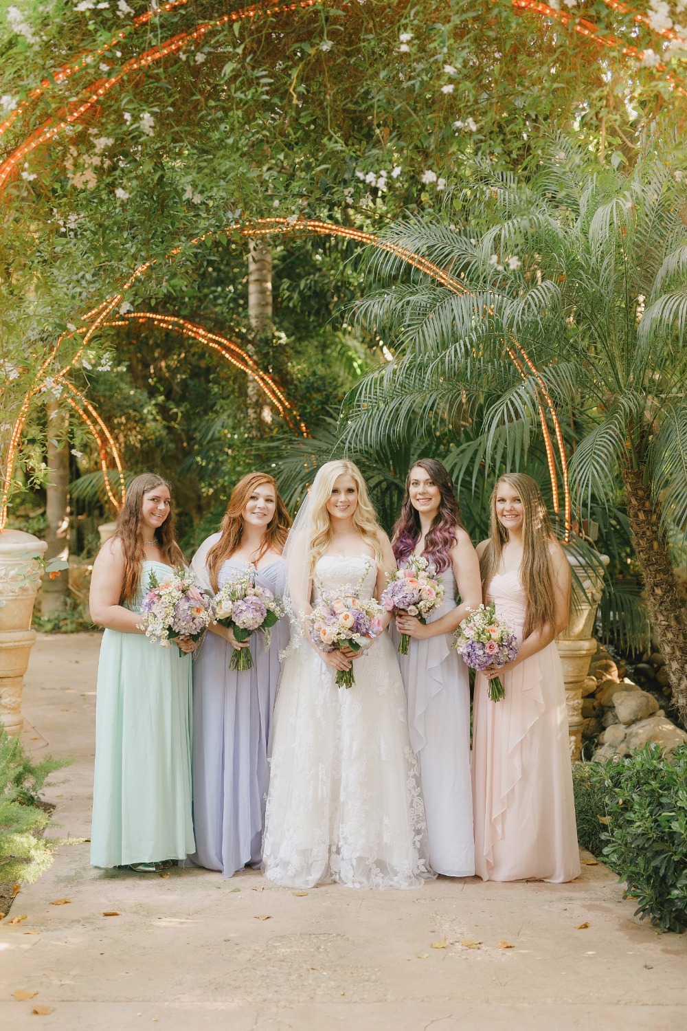 Soft pastel bridesmaid dresses