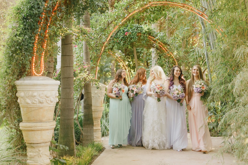 Soft pastel bridesmaid dresses