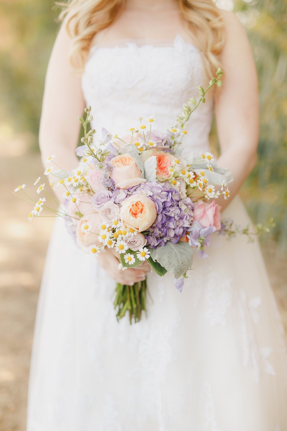 Pastel colors wedding bouquet